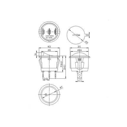 Intrerupator buton on-off verde led