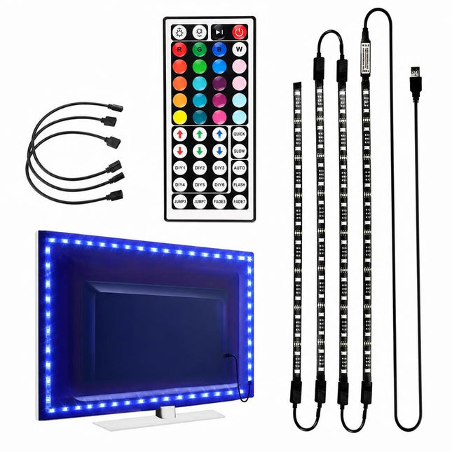 Set 4 benzi led iluminare fundal tv 2x70+2x37cm
