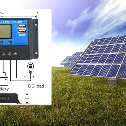 Controler panou solar fotovoltaic 60A 12/24V cu 2 USB si afisaj LCD