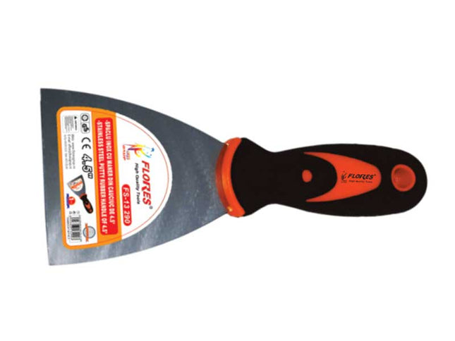 Spaclu inox cu maner din cauciuc de 1"