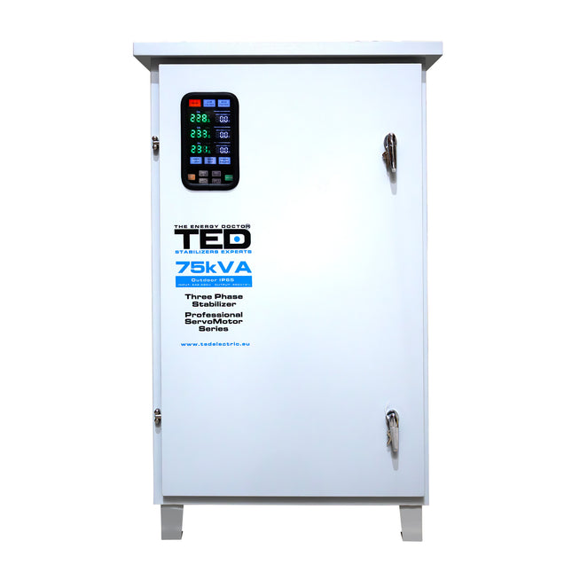 Stabilizator retea maxim 75KVA-SVC cu servomotor trifazat-trifazat pentru exterior IP65 TED007506