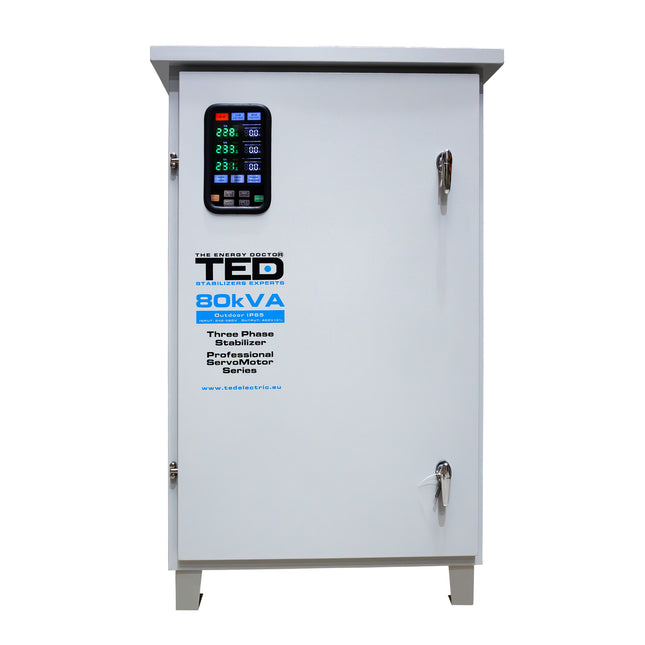 Stabilizator retea maxim 80KVA-SVC cu servomotor trifazat-trifazat pentru exterior IP65 TED007513