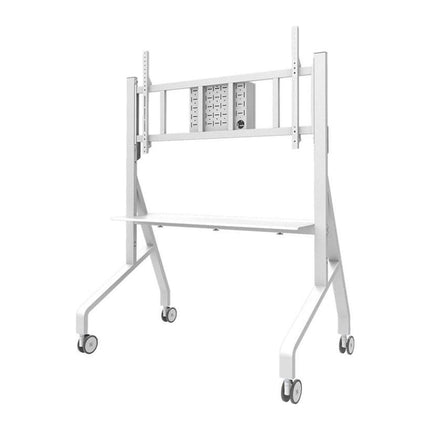 Stand TV mobil Neomounts FL50-575WH1, 65-110 inch, 125 kg, VESA 1100x600, cu roti, alb - imagine 2