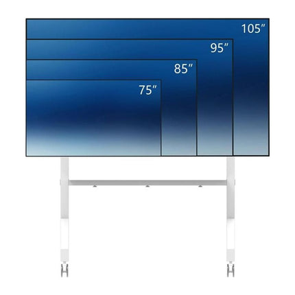 Stand TV mobil Neomounts FL50-575WH1, 65-110 inch, 125 kg, VESA 1100x600, cu roti, alb - imagine 3