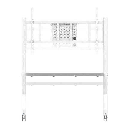 Stand TV mobil Neomounts FL50-575WH1, 65-110 inch, 125 kg, VESA 1100x600, cu roti, alb - imagine 4