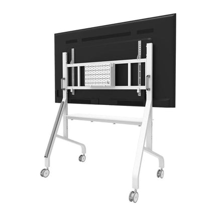 Stand TV mobil Neomounts FL50-575WH1, 65-110 inch, 125 kg, VESA 1100x600, cu roti, alb - imagine 6