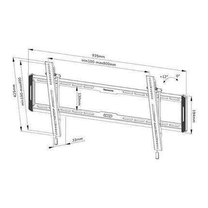Suport TV de perete Neomounts WL35-550BL18, 43-86 inch, 60 kg, inclinabil 12°, VESA 800x400, negru - imagine 4