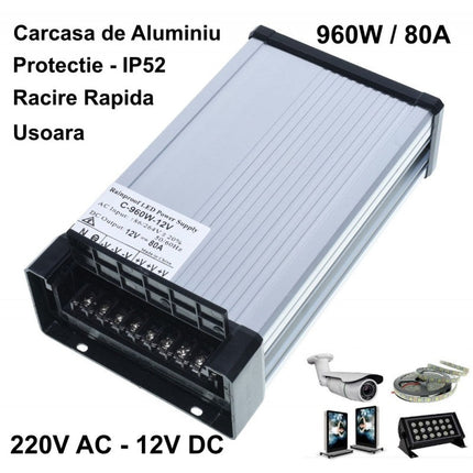 Sursa alimentare exterior 960W 12V 80A
