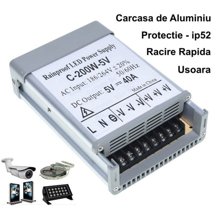 Sursa alimentare exterior 5V-40A 200W 5V 40A