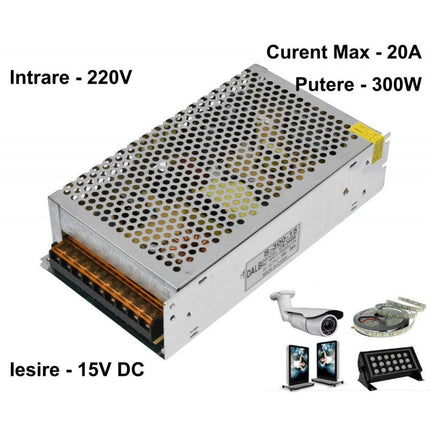 Sursa alimentare metalica 300W 20A 220V 15V