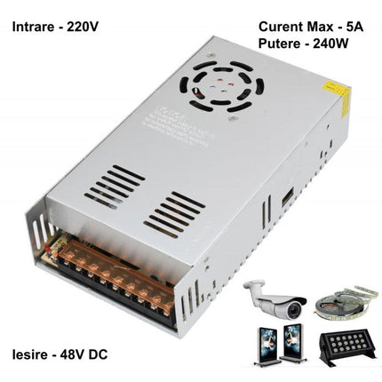 Sursa alimentare metalica 220V 48V 240W 5A