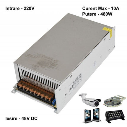 Sursa alimentare metalica 220V 48V 480W 10A