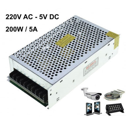 Sursa alimentare metalica 220V 5V 40A 200W