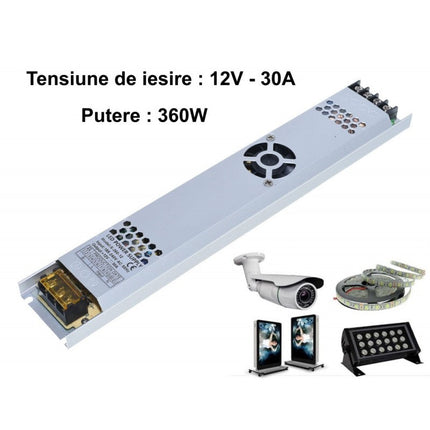 Sursa alimentare slim 360W 12V 30A