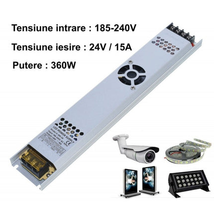 Sursa alimentare slim 360W 24V 15A