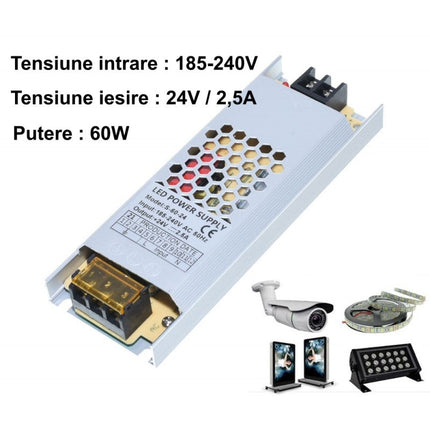 Sursa alimentare slim 60W 24V 5A