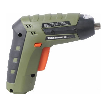 Surubelnita cu acumulator Heinner ASA020, 3.6 V Li-Ion, 2.5 Nm, incarcare USB, 11 biti