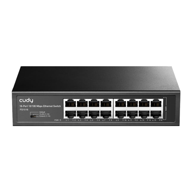 Switch Cudy FS1016, 16 porturi 10/100 Mbps, metal, rackabil, moduri VLAN/Extend