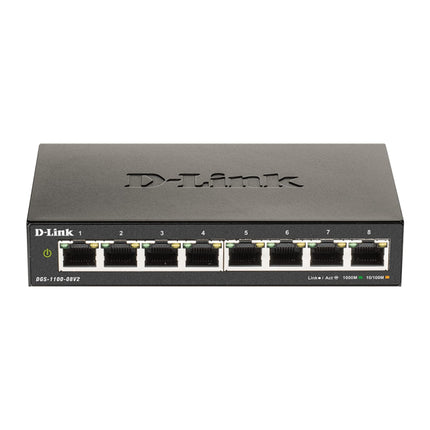 Switch D-Link DGS-1100-08V2, 8 porturi Gigabit, Easy Smart (VLAN, QoS), fara ventilator - imagine 2