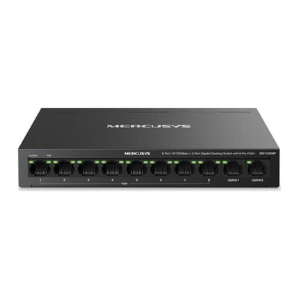 Switch PoE Mercusys MS110CMP, 8 porturi 10/100 PoE+ + 2 porturi Gigabit, metal