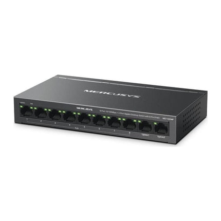 Switch PoE Mercusys MS110CMP, 8 porturi 10/100 PoE+ + 2 porturi Gigabit, metal - imagine 3