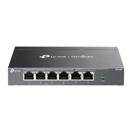 Switch PoE TP-Link Omada DS106P, 6 porturi 10/100 Mbps, 4x PoE+ 67 W, desktop metal - imagine 2