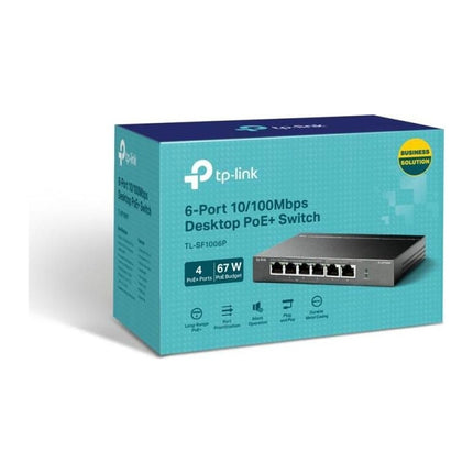 Switch PoE TP-Link TL-SF1006P, 6 porturi 10/100 Mbps, 4x PoE+ 67 W, desktop metal - imagine 5