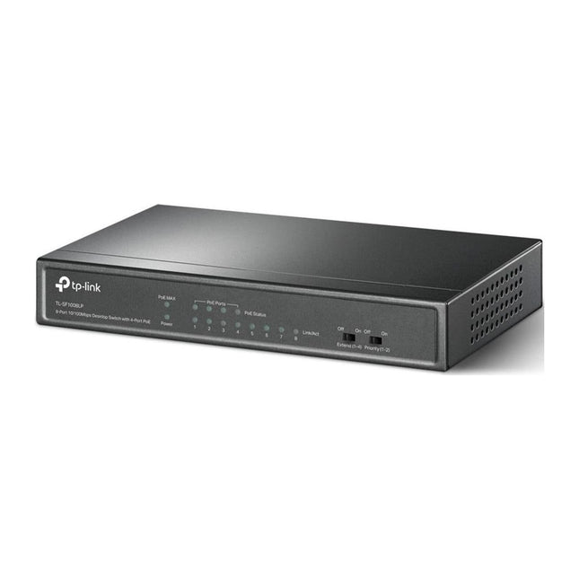 Switch PoE TP-Link TL-SF1008LP, 8 porturi 10/100 Mbps, 4x PoE 41 W, fara ventilator