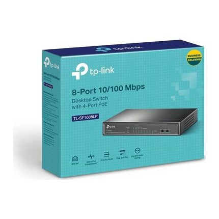 Switch PoE TP-Link TL-SF1008LP, 8 porturi 10/100 Mbps, 4x PoE 41 W, fara ventilator - imagine 5
