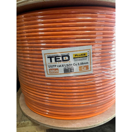 Cablu UTP cat.6 cupru integral 0,56 23AWG LSZH FLUKE PASS orange rola 305ml TED Wire Expert TED006417 BBB