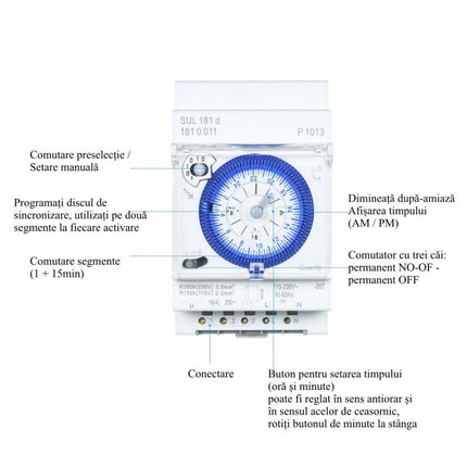 Temporizator Mecanic panou 16A pentru instalatii