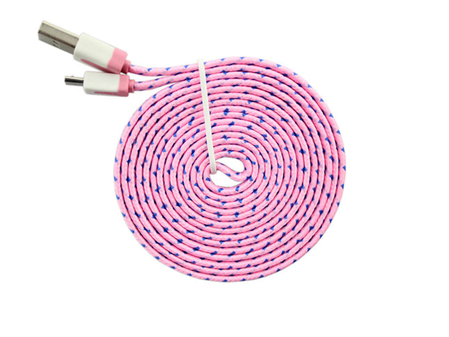 Cablu microusb cu fir textil plat