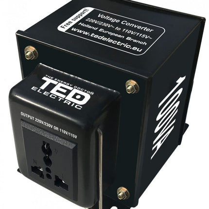 Transformator de tensiune, Convertor de la 220V la 110V si Reversibil 100VA 100W, TED Electric TED002235