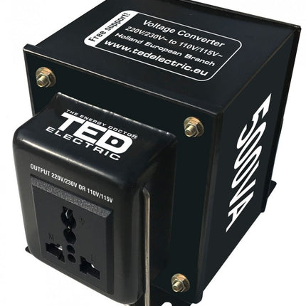Transformator de tensiune, Convertor de la 220V la 110V si Reversibil 500VA 500W, TED Electric TED003676