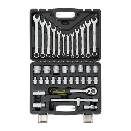 Trusa chei tubulare si chei fixe Heinner CTSM013, 37 piese, 1/2", crom-vanadiu