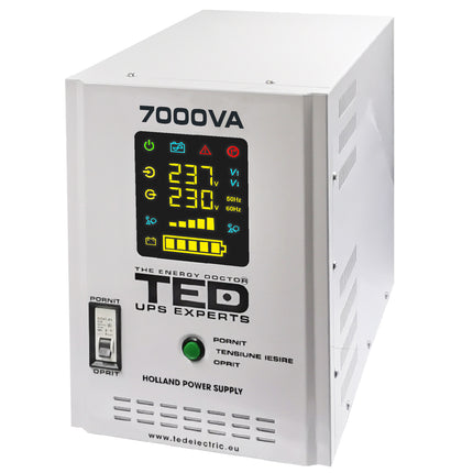 UPS 7000VA/5000W runtime extins utilizeaza patru acumulatori (neinclusi) TED Electric - TED001696