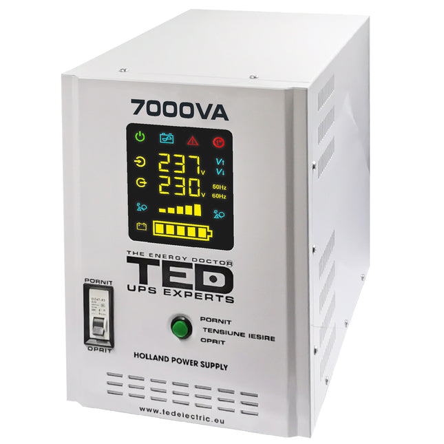 UPS 7000VA/5000W runtime extins utilizeaza patru acumulatori (neinclusi) TED Electric - TED001696