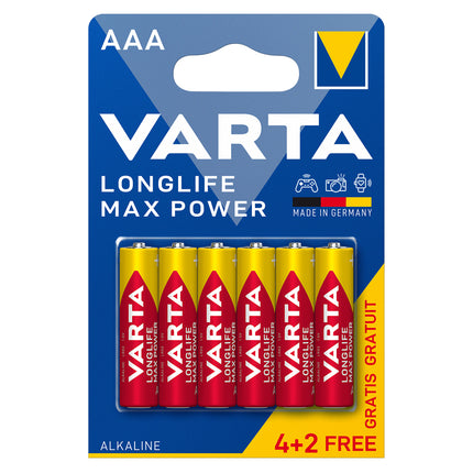 Baterii Alcaline AAA LR3 1.5V Varta Max Power Blister 6