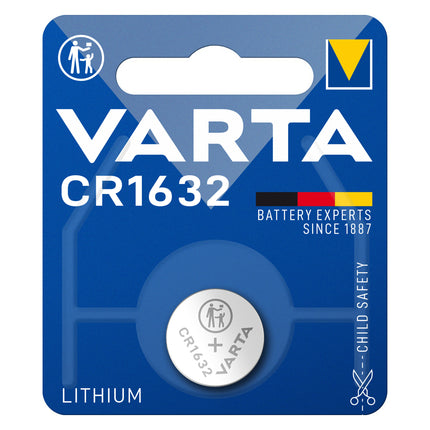 Baterie Litiu 3V CR1632 137mAh, Dimensiuni 16 x 3.2 mm Varta Blister 1