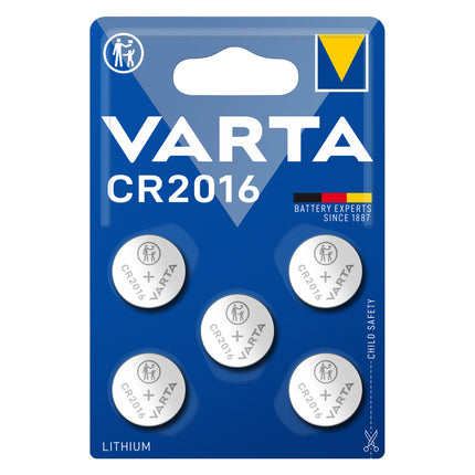 Baterie Litiu 3V CR2016 90mAh, Dimensiuni 20 x 1.6 mm Varta Blister 5