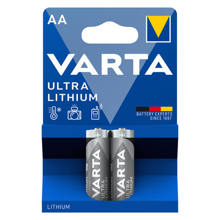 Baterie Litiu 1.5V AA LR6, Dimensiuni 14.5 x 50.5 mm Varta Blister 2