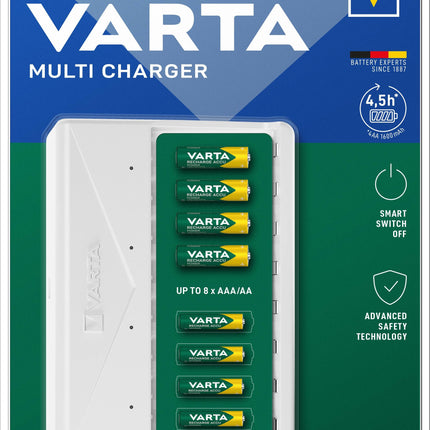 Incarcator Baterii Reincarcabile, Fara Acumulatori, MULTI CHARGER cu 8 Canale de Incarcare Individuala Prin USB-C, Varta 57659 101 401