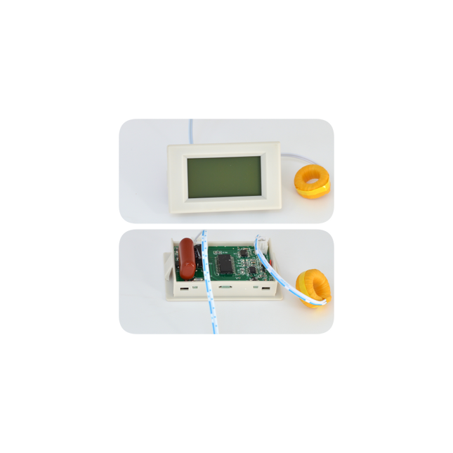 Voltmetru,ampermetru digital alb lumina rosie