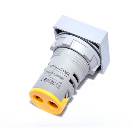 Voltmetru patrat panou 22mm culoare galben