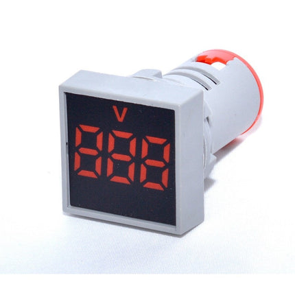 Voltmetru patrat panou 22mm culoare rosu
