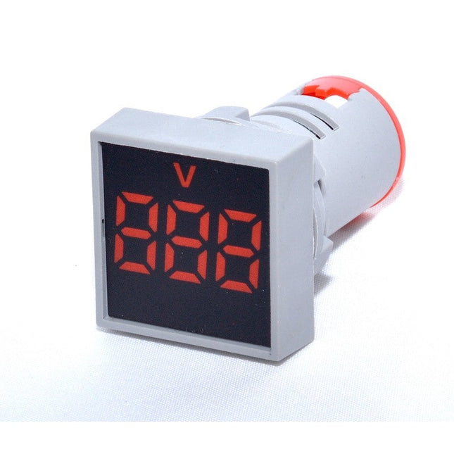 Voltmetru patrat panou 22mm culoare rosu - Masurare si testare