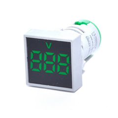Voltmetru patrat panou 22mm culoare verde