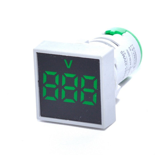 Voltmetru patrat panou 22mm culoare verde - Masurare si testare